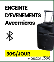 Enceinte d'événements avec micros bluetooth 30€ par jour + caution de 150€