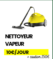 Nettoyeur vapeur 10€ par jour +caution 150€